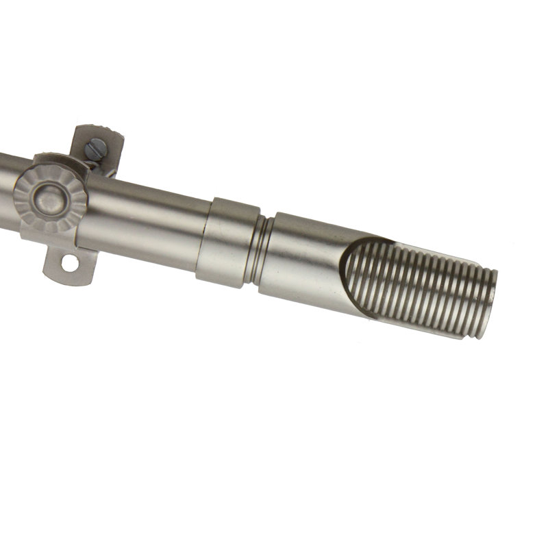Tringle à rideaux simple réglable 28 "à 48" 0,81 "à baie vitrée, 18 po à 28 po (chaque côté), Nickel satiné