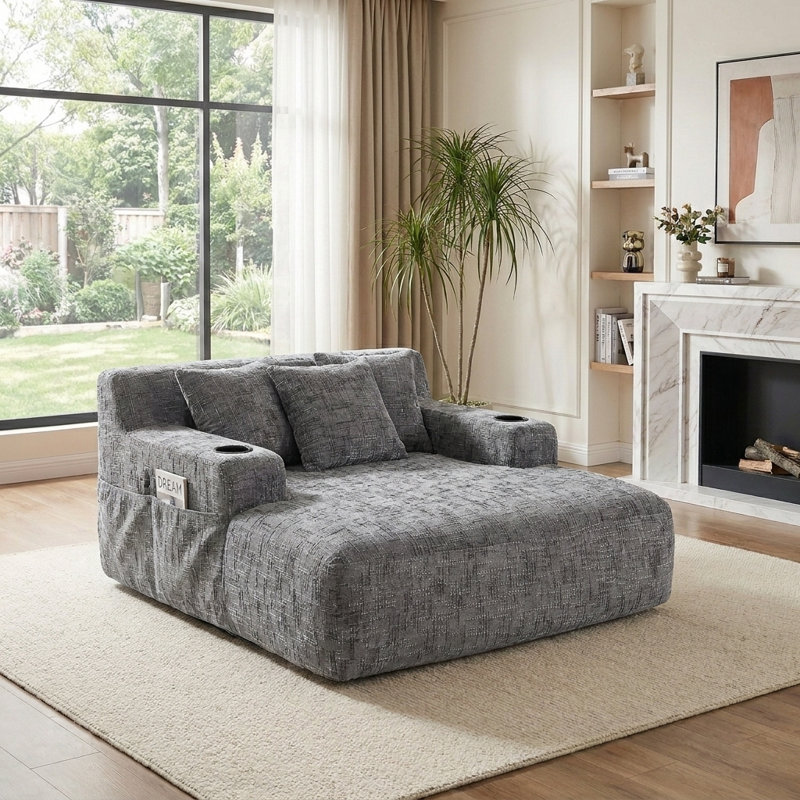 Canapé-lit Chenille, Gray