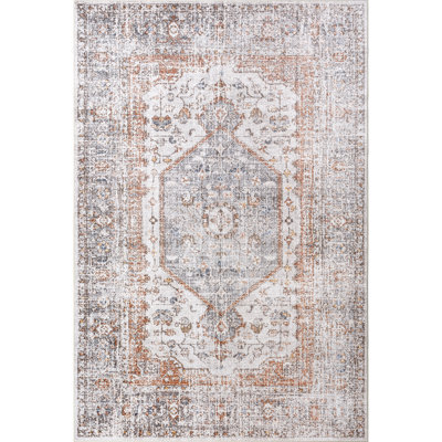 Bungalow Rose Iana Medallion SplashGuard Machine Washable Area Rug