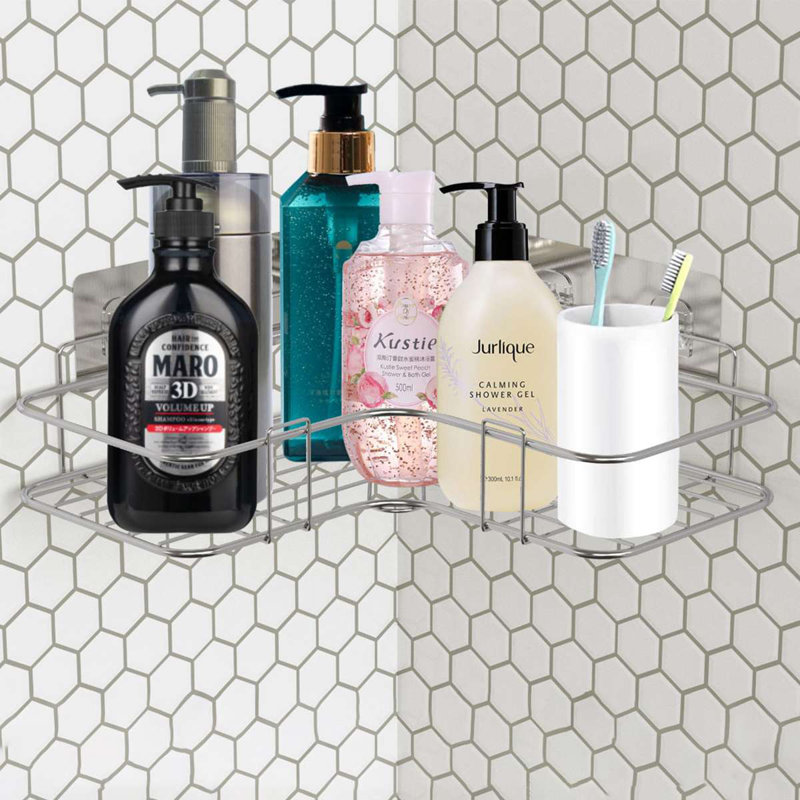 Serviteur de douche adhésif en acier inoxydable