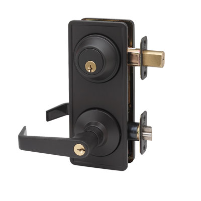 Commercial Levers With Deadbolt Universal/Reversible Entry Set