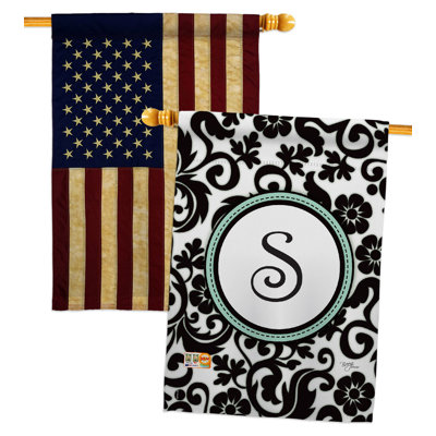 Damask Y Initiale drapeaux de maison Pack Simply Beauty Country Living Bannière de jardin 28 X 40 pouces à double face décorative