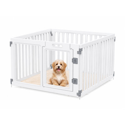 Clear Acrylic Dog Playpen with Door,23.6" Puppy Playpen,Easy Assemble Pet Fence for Puppies/Small Dog Play Pen Indoor