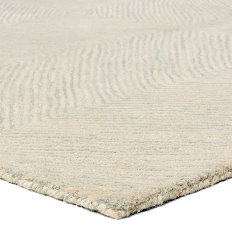 Tapis crème et taupe fait à la main Tulsi LAB04 , Rectangle 7 pi 9 po x 9 pi 9 po