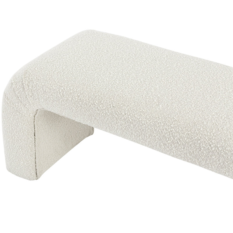 Niagara Upholstered Bench, Cream Boucle Fabric, 17.5" H x 52" W x 15.5" D