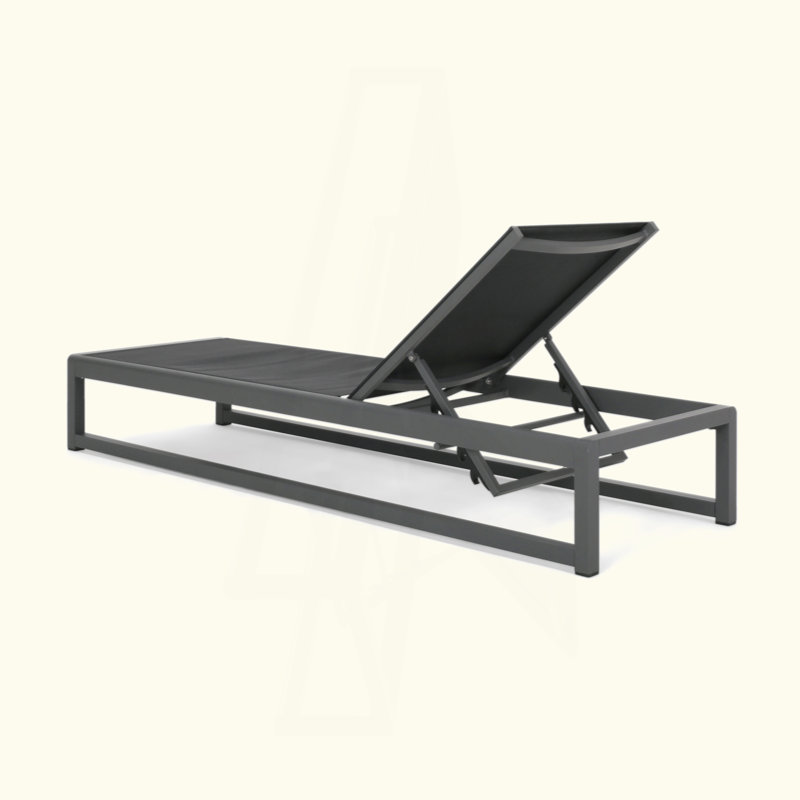 Outdoor Versatile Aluminum Chaise Lounge Set For Relaxation And Comfort, 2Pcs, Black/Gray