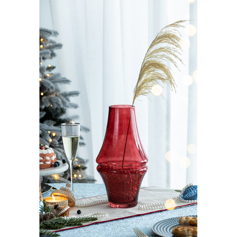 Handmade Glass Table Vase, Red