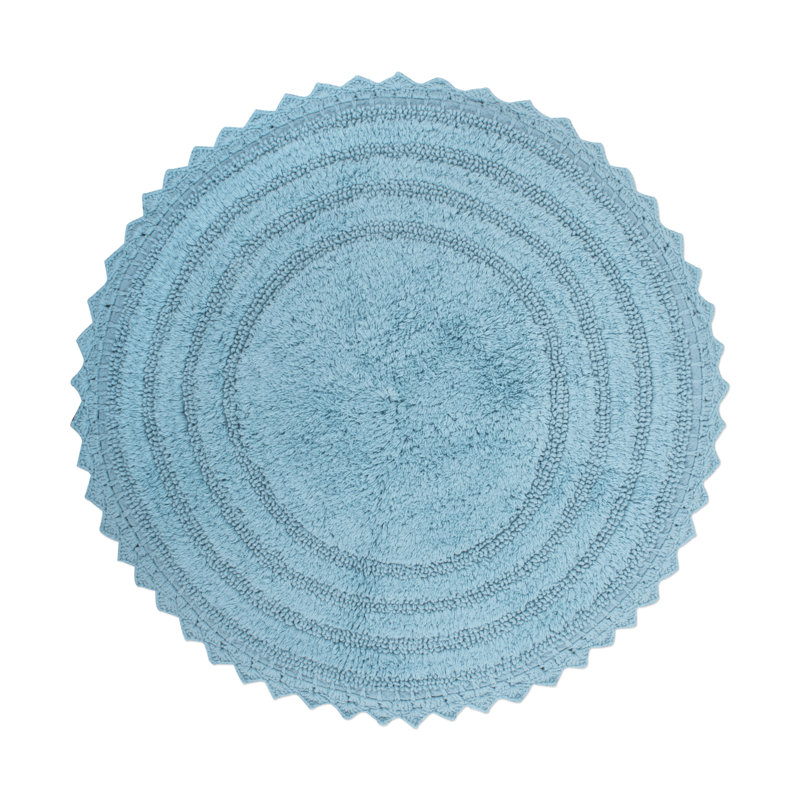 Lisk Cotton Blend Bath Rug, Cameo Blue