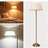 Swing Arm Floor Lamp With 180° Adjustable Cantilever And Beige Linen Shade, Mid-Century Modern Floor Lamp For Living Room, Bedroom, Office, Study, And Nursery