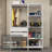 Madesa Garage Storage Rack with 2 Drawers, 7 Shelves and Hanging Space 51"L Multiuse Modular Organization Cabinet for Tools - White-2015431163
