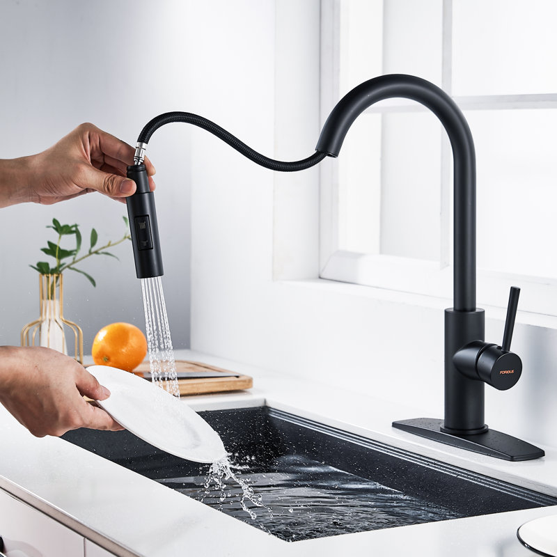 Blue Elephant Pull Down Kitchen Faucet, Black