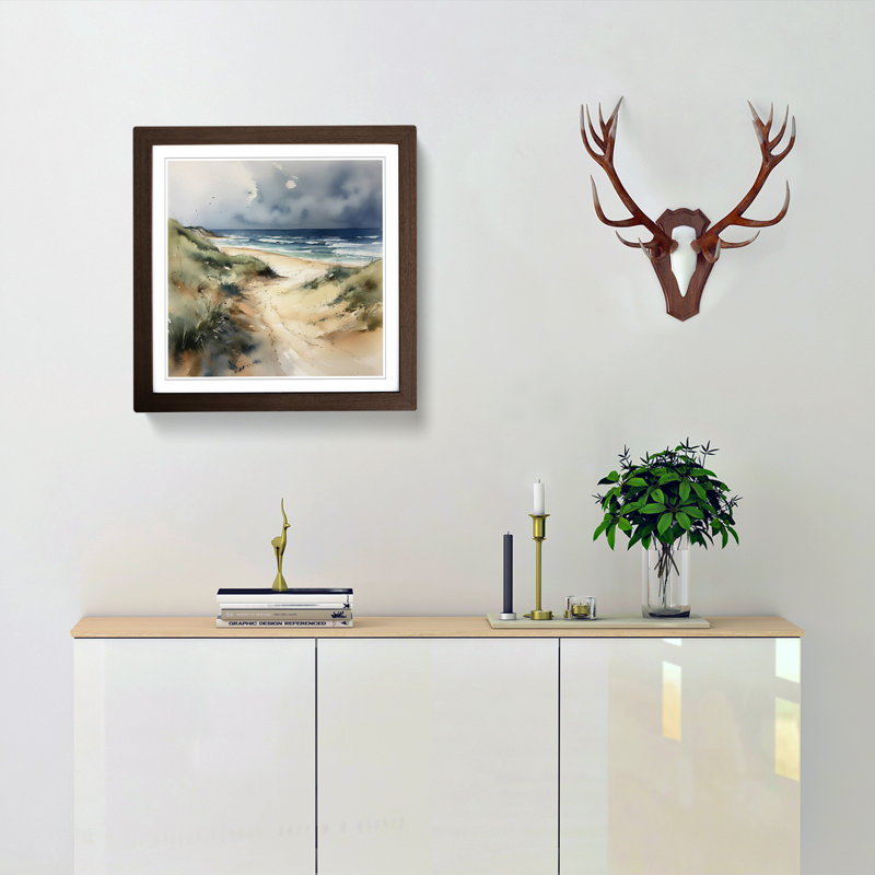 Single Picture Frame Print on Wood, Walnut