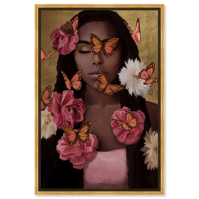 «Lost in the Butterfly Garden», impression sur toile, H 36 po x l 24 po, Cadre doré