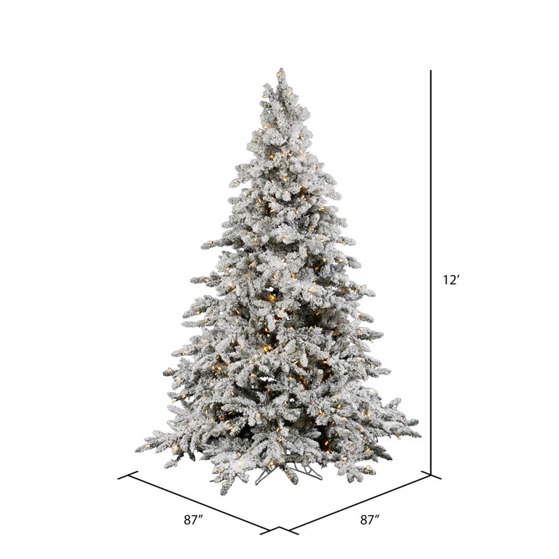 Utica Flocked Fir Artificial Christmas Tree, 12'