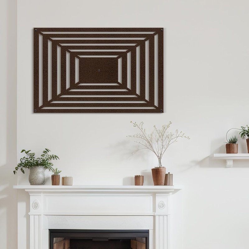 Décoration murale en métal, H 15 po x l 30 po x P 0,05 po, Bronze