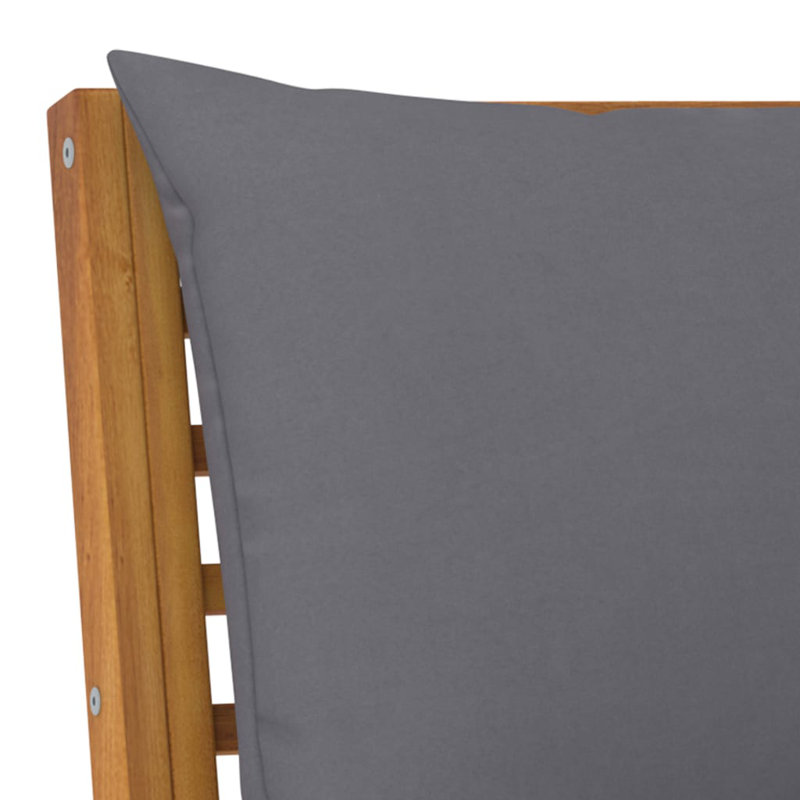 Chaise longue 4 pièces avec coussins, Face à la gauche, Gris foncé