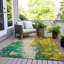 Machine Washable Indoor/Outdoor Xhevrie Green Rug-1412394271