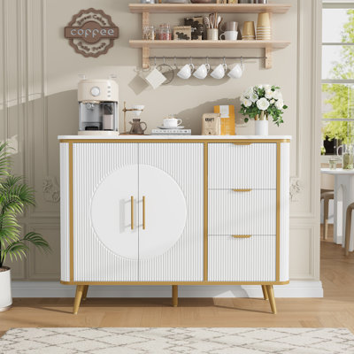 47.3" 3 Drawer Sideboard, White