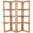 Wood Handmade Folding 3 Shelf Storage Brown Shelving Unit With Silver Metal Hardware
