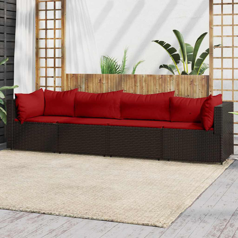Patio Sectional Set with Cushions, No, Brown, Green