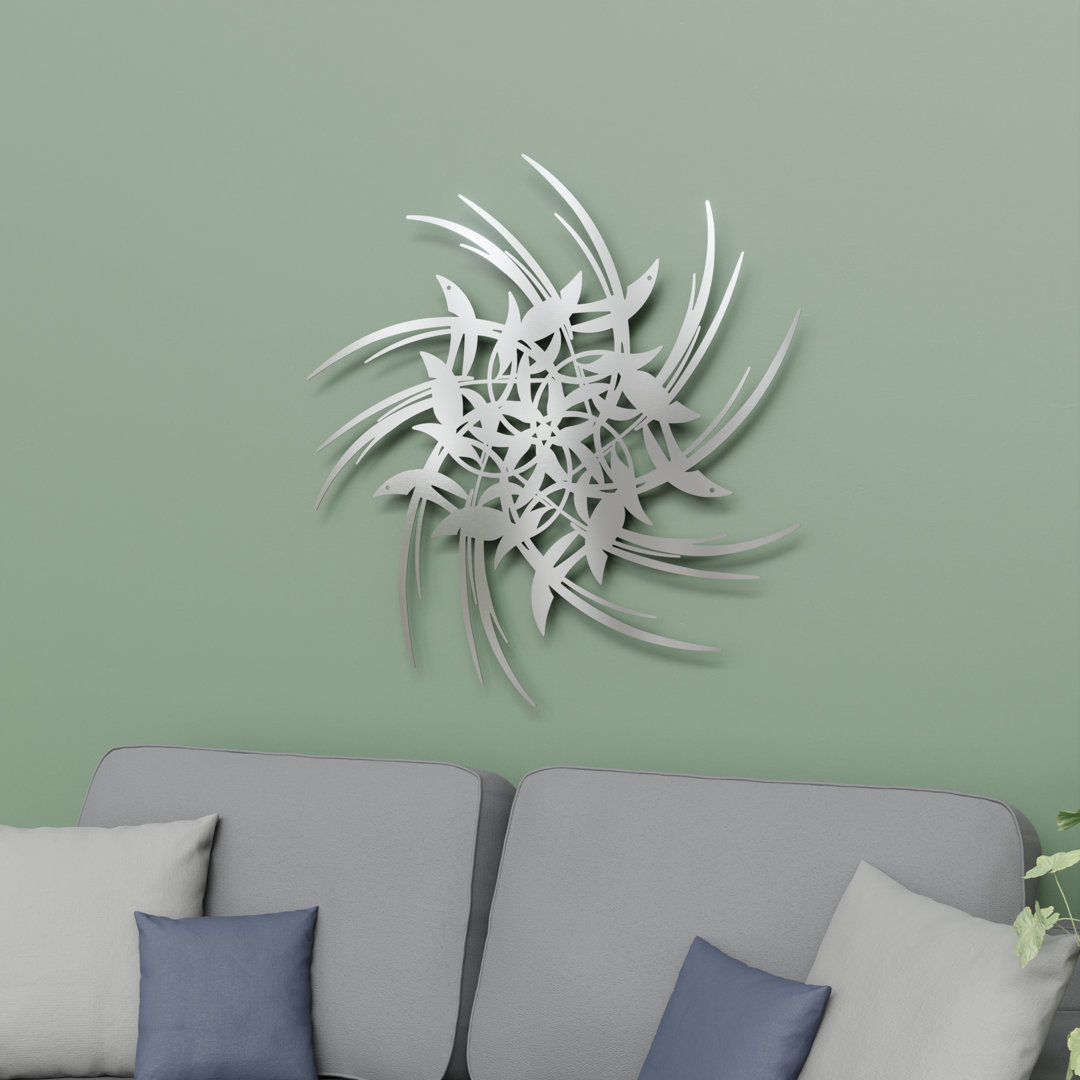 Modern Abstract Wall Decor on Metal Orren Ellis