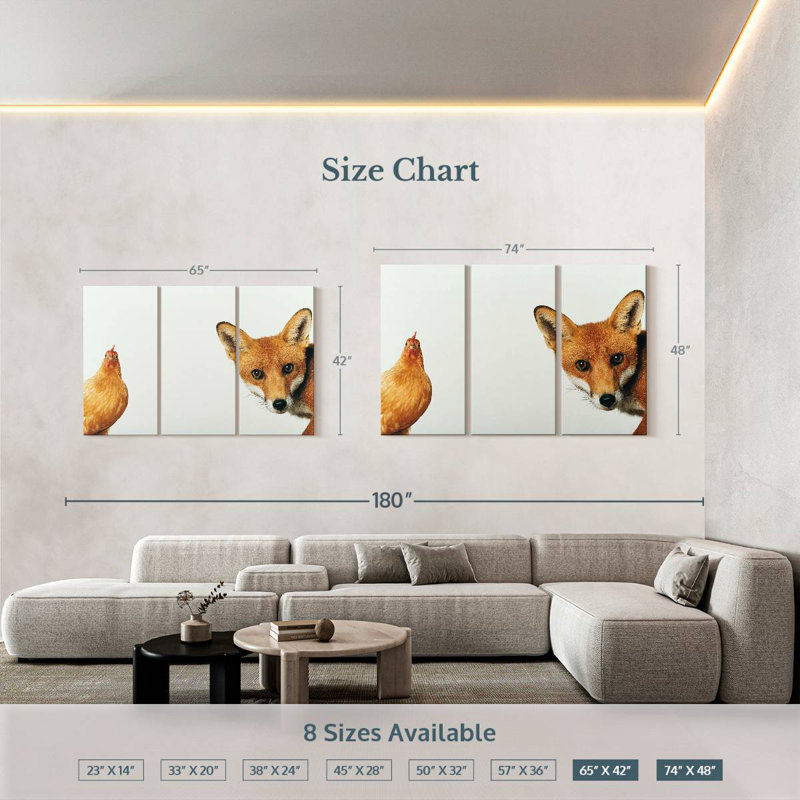 Brampt Chicken And Fox, 42" H x 65" W