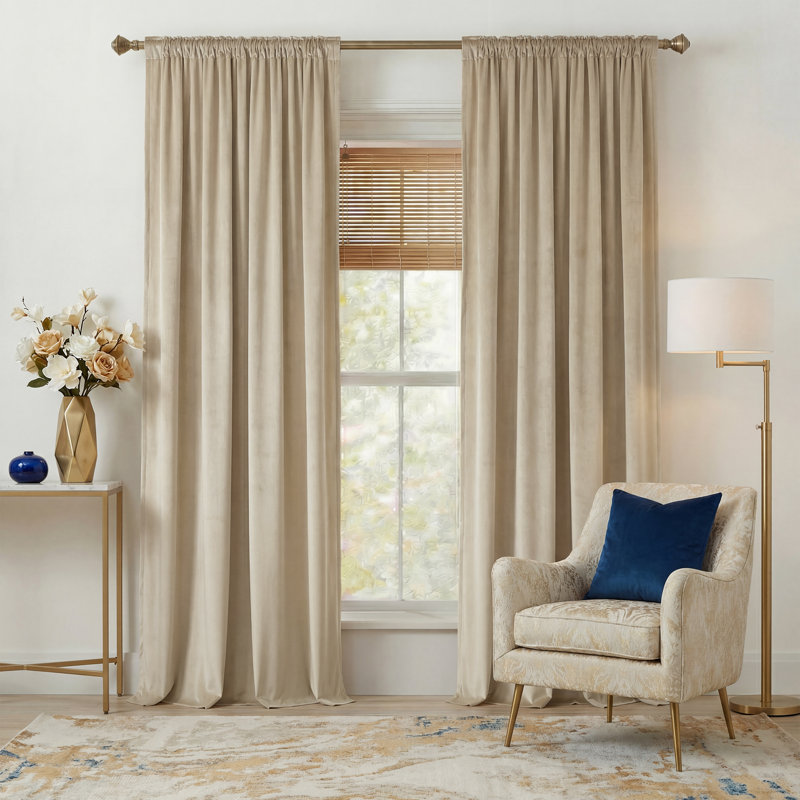  Velvet Blackout Curtains for Living Room, Thermal Insulated Luxury Drapes for Bedroom, Room Darkening Back Tab Velvet Window Treatments