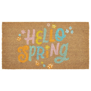 Hallmark Multi Hello Spring Outdoor Coir Doormat, 18" x 30"
