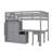All-Inclusive Loft Bed With Integrated Staircase Bookshelf Drawers Workspace And Wardrobe Ideal Multifunctional Solution-116286868-116286864