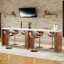 Counter Height Dining Table With Faux Marble Finished Tabletop-585254783-585254782