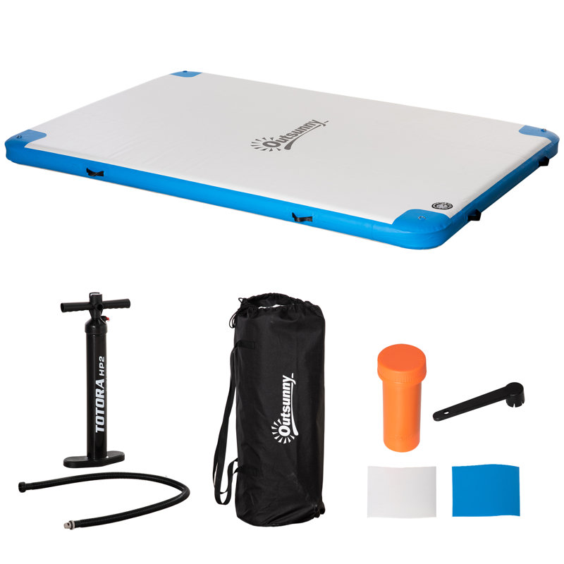 Plateforme flottante Outsunny, Bleu / blanc