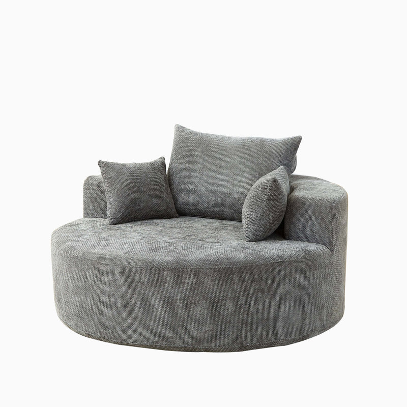 Canapé simple en chenille éponge, sans assemblage requis, fauteuil-lit moderne moelleux pour le salon, la chambre à coucher, le salon et la salle de projection (pas une chaise pivotante)