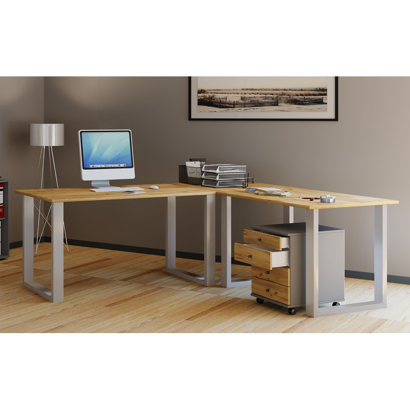 Raisha Writing Desk, Dark Brown/White, 76cm H x 80cm W x 50cm D