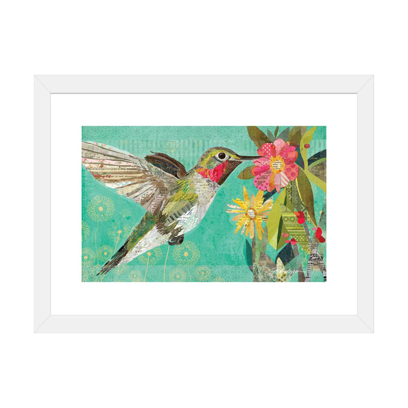 Mom's Hummingbird par Traci Anderson - impression d'art graphique, H 16 po x l 24 po x P 1 po, Livre blanc, Blanc