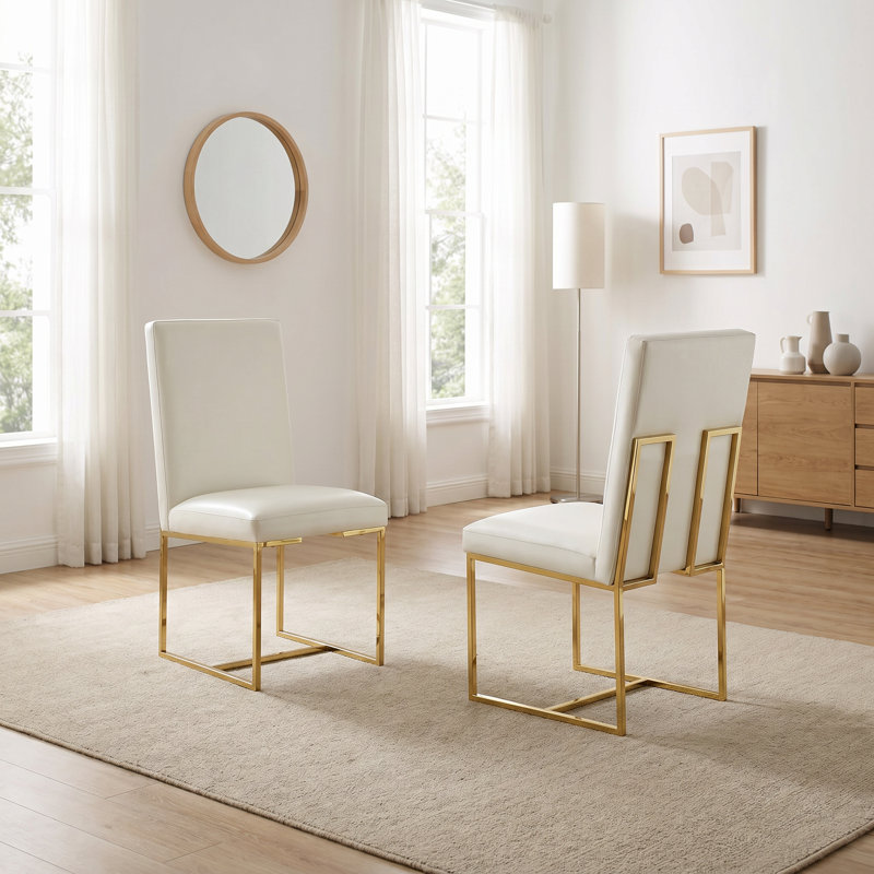 Chaise d'appoint rembourrée blanche Bikenibeu