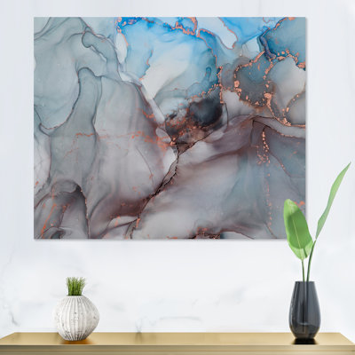 " Grey And Blue Liquid Art "