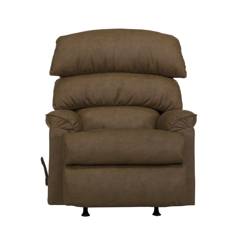 Fauteuil inclinable et berçant Montello en tissu nanobionique, Brun