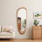 Asymmetrical Bathroom Mirrors, 60" x 22" Solid Wood Oval Wall-Mounted Mirror, Boho Accent Decorative Full Length Wall Mirror for Living Room, Bedroom, Entryway or Vanity-1970918011-1971156841