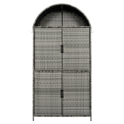 Armoire de rangement 72 po en osier avec tablettes réglables et crochets latéraux