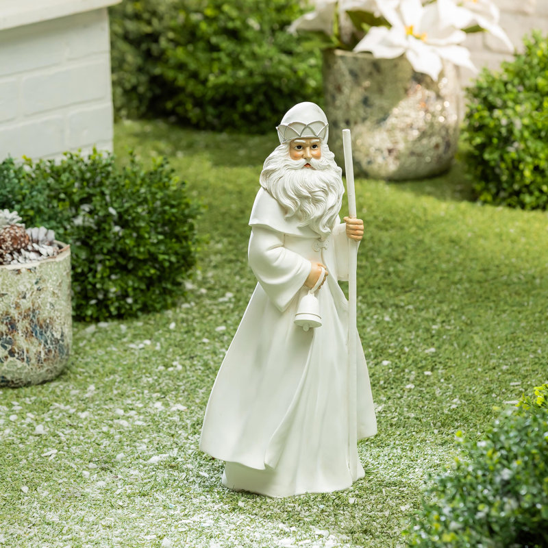Statue de jardin en résine Saint Nick, H 20 po
