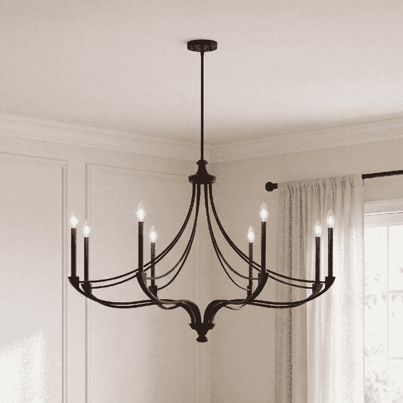 Preserve 8-Light Chandelier in Matte Black, Matte Black