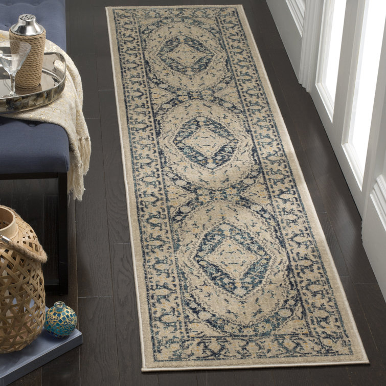 Annette Oriental Beige/Navy Area Rug