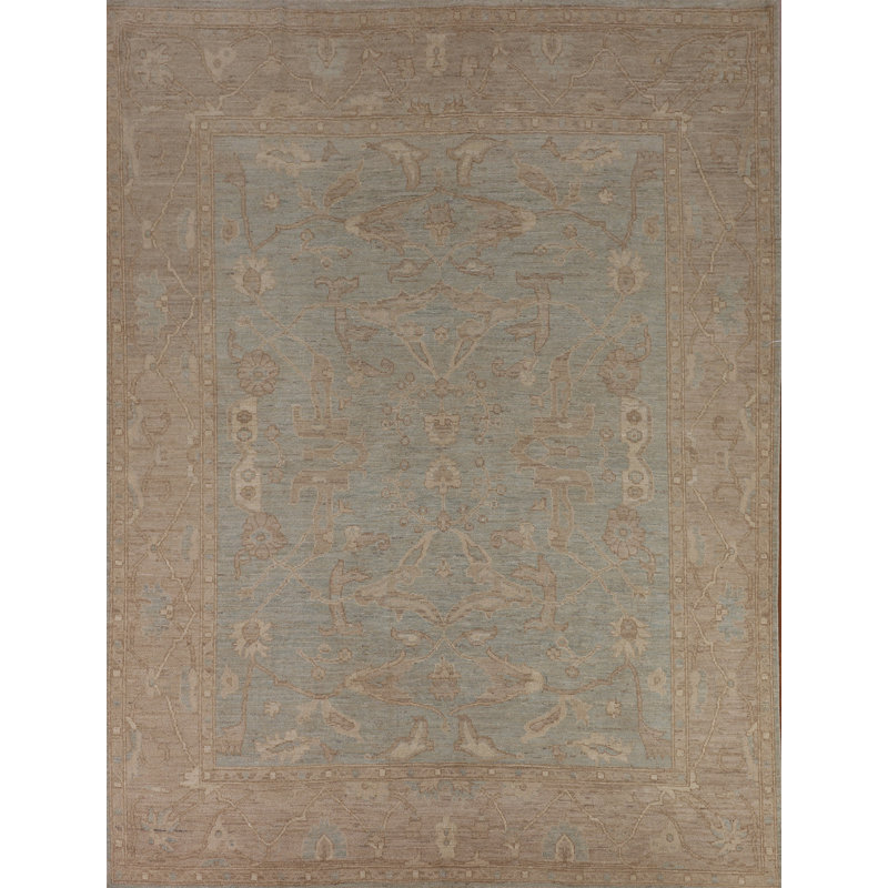 Light Blue Oushak Vegetable Dye Area Rug