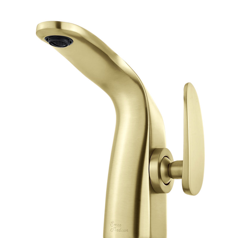 Robinet pour salle de bain monotrou, monotrou Château, Or brossé
