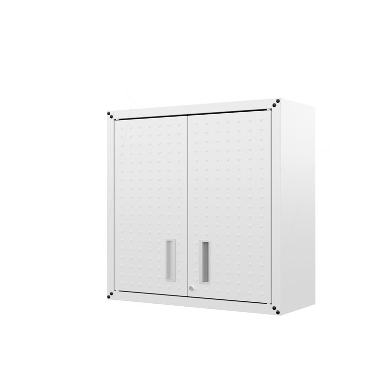 Armoire de garage flottante blanche, White