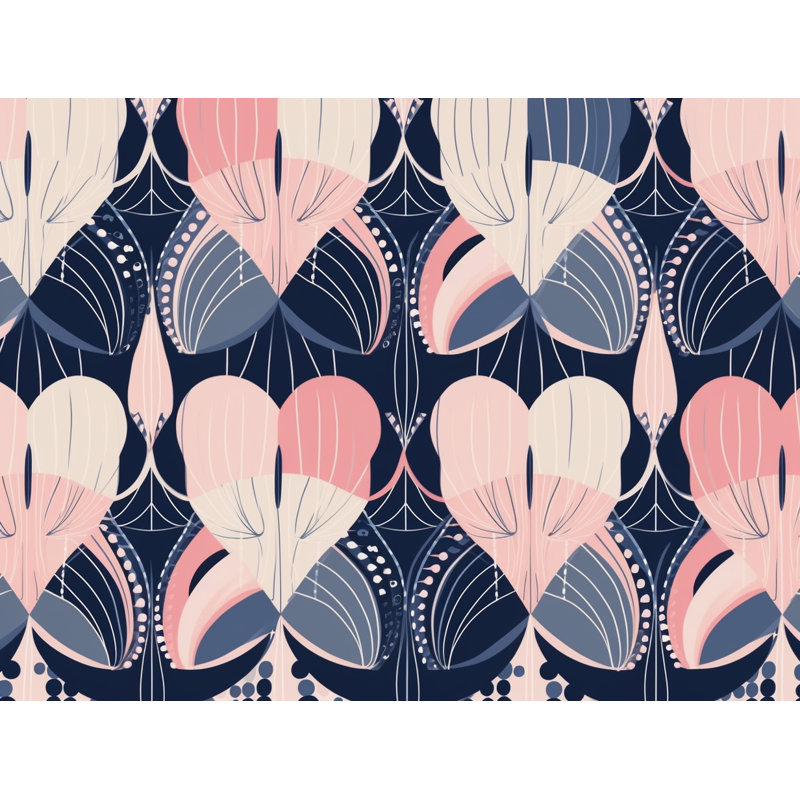 Funky Bedding, Twin Comforter, Navy/Pink Geometric