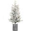 Arbre de Noël 4,5 pi avec base en pot, 150 lumières DEL blanc chaud, 720 pointes, branches en PVC PE avec 19 pommes de pin idéales pour les petits espaces et la décoration intérieure