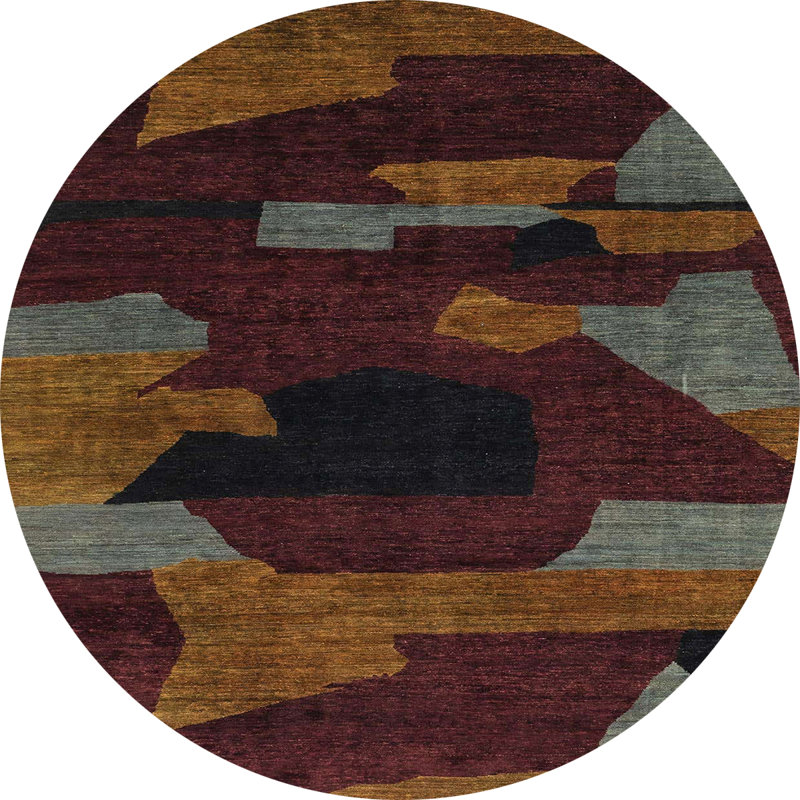 Abstract Indoor Rug, Round 5'