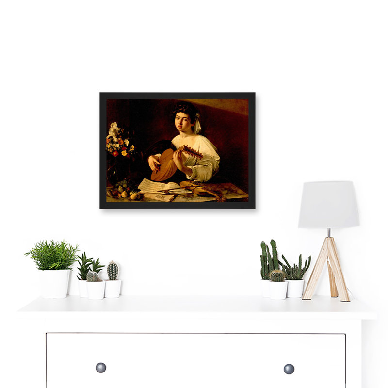 Portrait Study Caravaggio Lute Player by Caravaggio - Single Picture Frame Painting