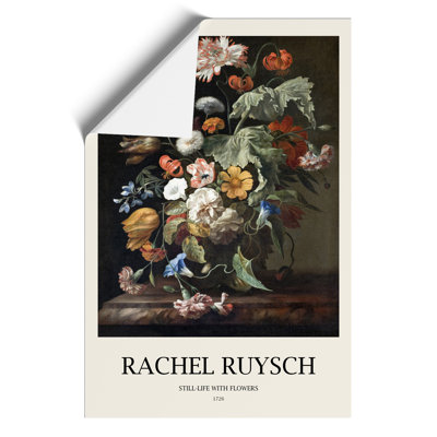 Still Life With Flowers Vol.1 by Rachel Ruysch - No Frame Print